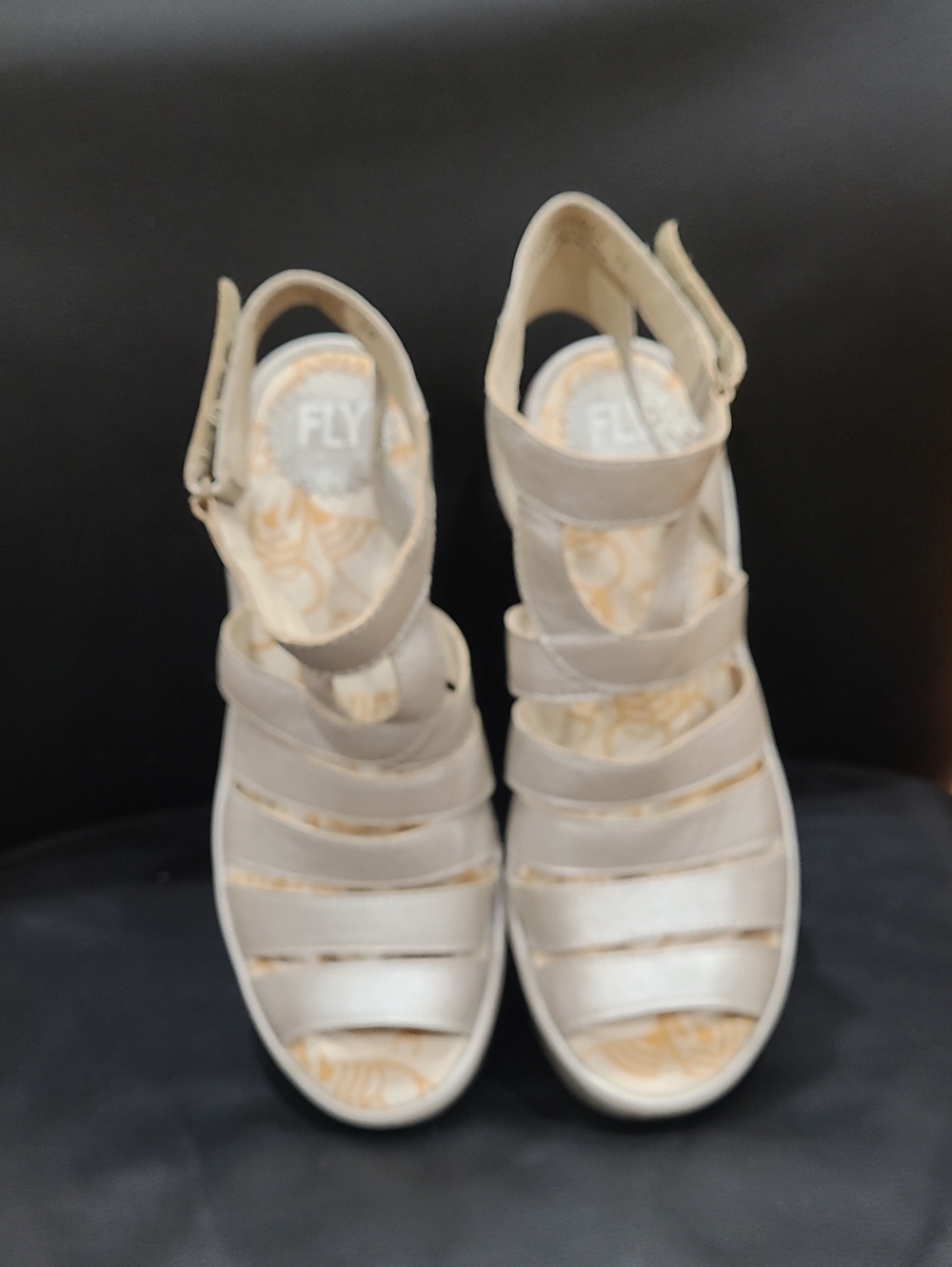 Fly London Cream Multi-Strap Open-Toe Sandals